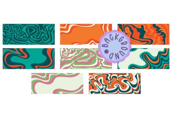Download 60s Wave Background Set in Trendy Style - 60s Collection