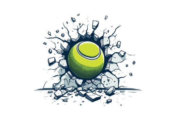 Download Tennis Ball Cracking on Wall Design - Premium Resources